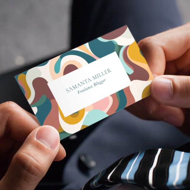 Cartão De Visita Padrão Colorido de Abstrato da Boêmia (Criador carregado)