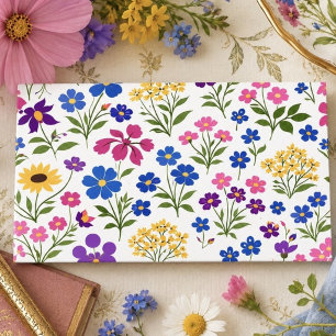 Cartão De Visita Padrão contínuo de flores silvestres minimalistas