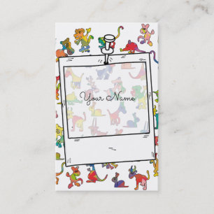 Cartão De Visita Padrão de Abstrato animais malucos