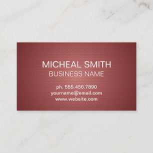 Cartão De Visita Padrão de Abstrato Geométrico Vermelho