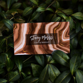 Cartão De Visita Padrão de Agate de Abstrato Dourado com Gama Moder