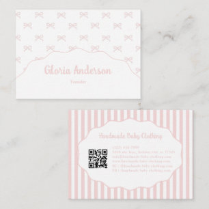 Cartão De Visita Padrão de arco rosa feminino delicado