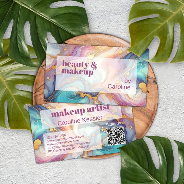 Cartão De Visita Padrão de Arte Marble Dourado Azul Azul-Azul-Teal  (Criador carregado)