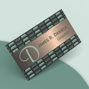 Cartão De Visita Padrão de Arte Metálica de Luxo abstrato Verde