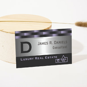 Cartão De Visita Padrão de Arte Metálica do Silver de Luxo abstrato