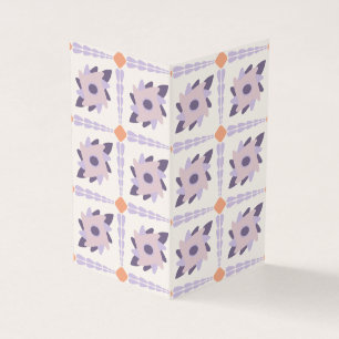 Cartão De Visita Padrão de Azulejo Decorativo Pastel Roxo