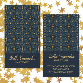 Cartão De Visita Padrão de Azulejo Moderno Elegante de Folha de Fol