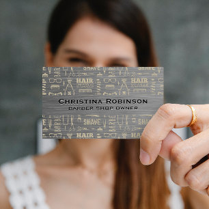 Cartão De Visita Padrão de barbeiro de corte de cabelo