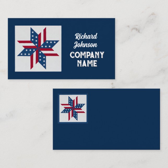 Cartão De Visita padrão de bloco patriótico Stars and Stripes (Frente/Verso)