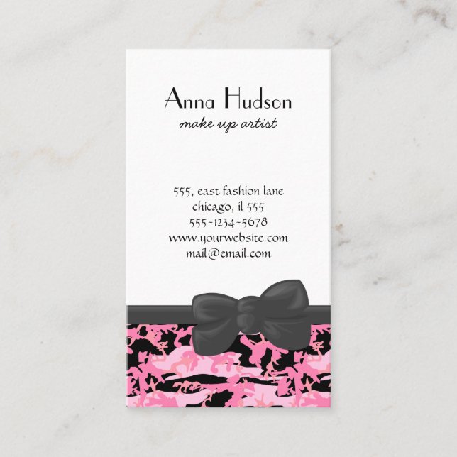 Cartão De Visita Padrão de Camouflage, Padrão Militar, Camo, Exérci (Frente)