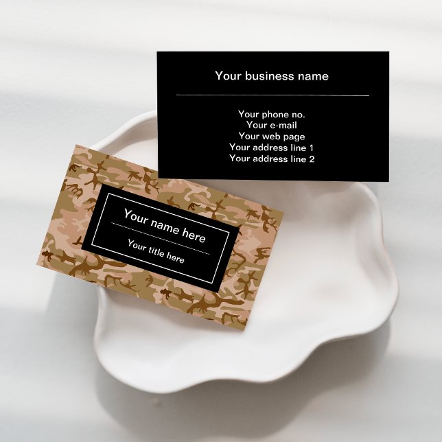 Cartão De Visita Padrão de Camuflagem do Deserto, Padrão Militar, E (Criador carregado)