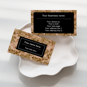 Cartão De Visita Padrão de Camuflagem do Deserto, Padrão Militar, E