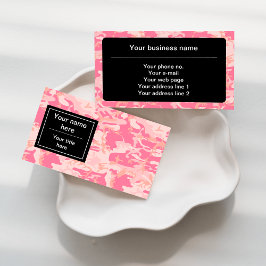 Cartão De Visita Padrão de Camuflagem Rosa, Militar, Exército