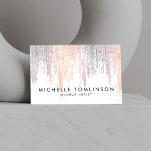 Cartão De Visita Padrão de Chuva de Confetti Colorida Luxe