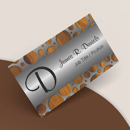 Cartão De Visita Padrão de Cinza de Madeira Moderna de Moda Moderna