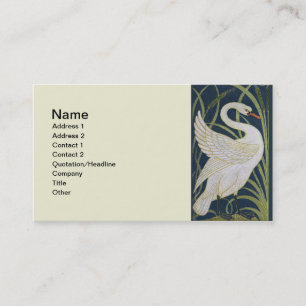Cartão De Visita Padrão de Cisnes Art Nouveau: Impressão de Cisne d