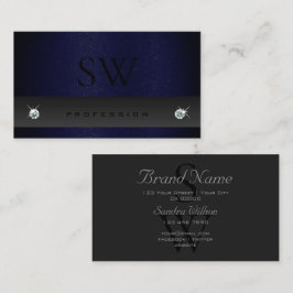 Cartão De Visita Padrão de Cobra Azul de Cinza Escuro Elegante com