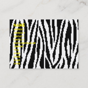Cartão De Visita Padrão de Design de impressão de pixel zebra de 8 