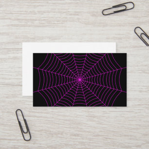 Cartão De Visita Padrão de Dia das Bruxas na teia de aranha rosa-pr