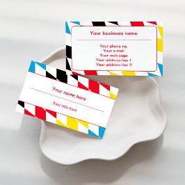 Cartão De Visita Padrão de Diamante Bávaro Negro Vermelho Amarelo e