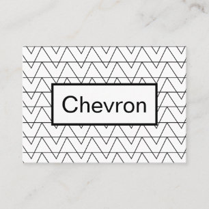Cartão De Visita Padrão de distribuição de chevons preto e branco