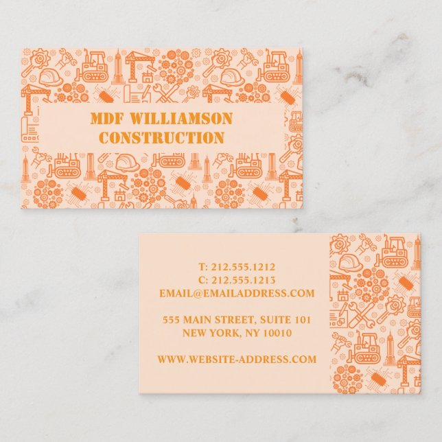 Cartão De Visita Padrão de Engenheiro de arquitetura Blueprint marr (Frente/Verso)