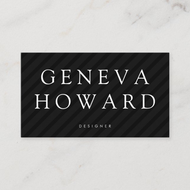 Cartão De Visita Padrão de Faixa Preto (Frente)
