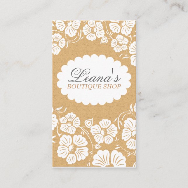 Cartão De Visita Padrão de Flor (Frente)