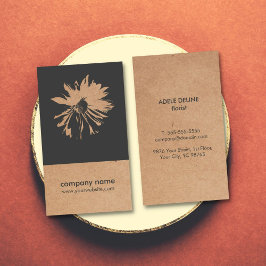 Cartão De Visita Padrão de Flor de Papel Kraft Único (impresso) Flo