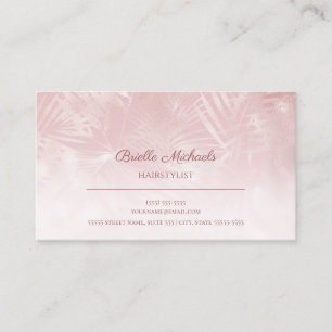 Cartão De Visita Padrão de Flora de Prata Rosa de Chico Suave Hair