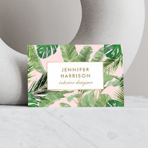 Padrão de Folhas Tropicais de Aquarela a Rosa