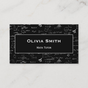 Cartão De Visita Padrão de Fórmula do Professor de Tutor de Matemát