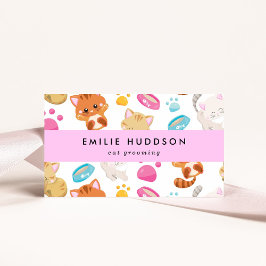 Cartão De Visita Padrão De Gatos, Compro De Animais De Companhia, A