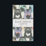 Cartão De Visita Padrão de Gatos de Hipster em Cute<br><div class="desc">Padrão de Gatos de Hipster em Cute</div>