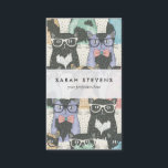 Cartão De Visita Padrão de Gatos de Hipster em Cute<br><div class="desc">Padrão de Gatos de Hipster em Cute</div>