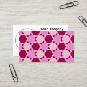Cartão De Visita Padrão de Ilusão Óptica de Triângulo Rosa Girly