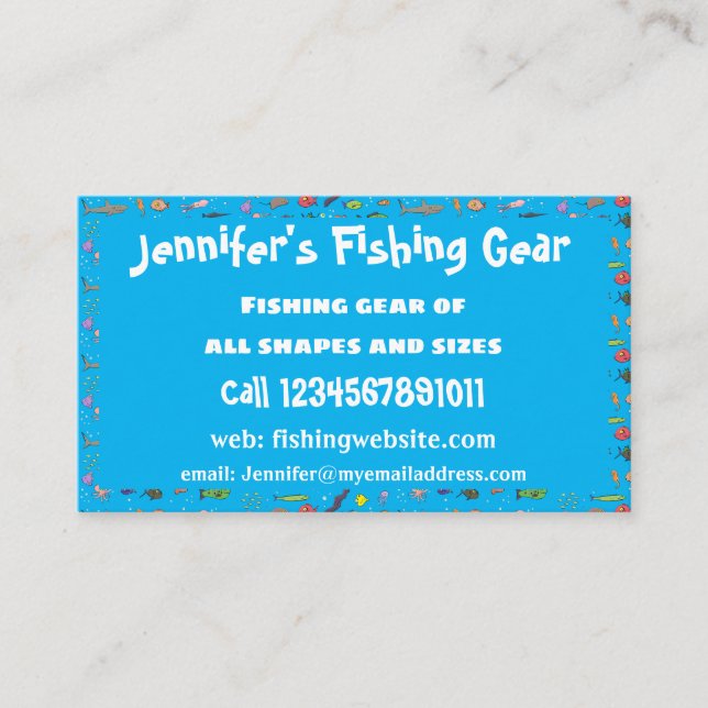 Cartão De Visita Padrão de ilustração de desenhos animados de criat (Frente)