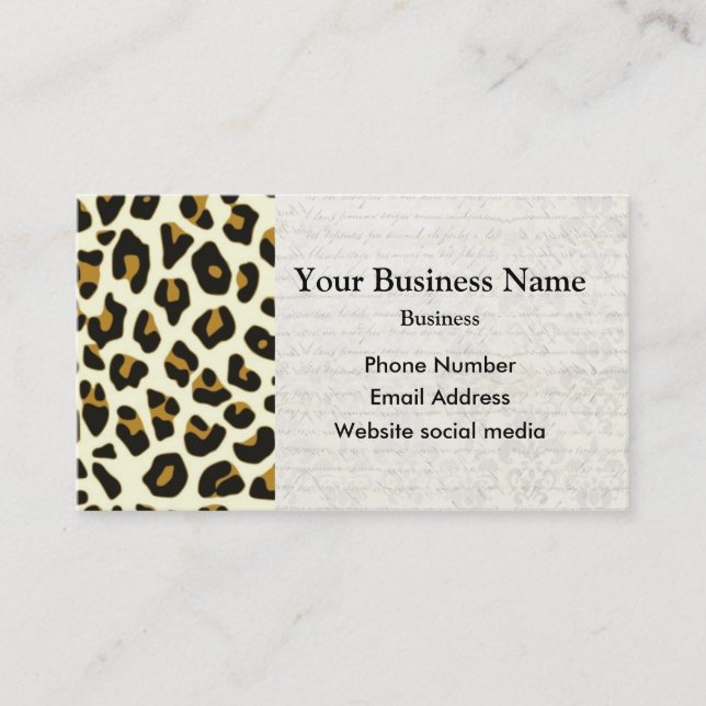 Cartão De Visita Padrão de impressão de moda de leopardo (Frente)