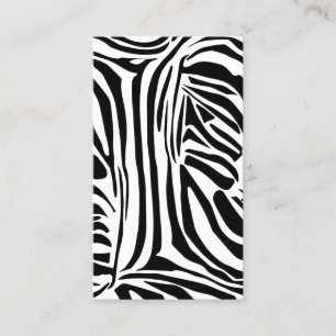 Cartão De Visita Padrão de Impressão de Zebra Preto e Branco Ousado