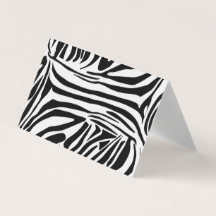 Cartão De Visita Padrão de Impressão de Zebra Preto e Branco Ousado