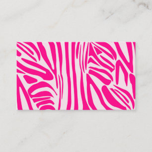 Cartão De Visita Padrão de Impressão de Zebra Rosa