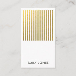 CARTÃO DE VISITA PADRÃO DE LINHA DE FAUX DOURADO MODERNO NEGRITO