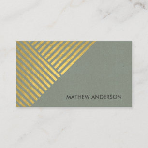 CARTÃO DE VISITA PADRÃO DE LINHA DOURADA DO ÂNGULO FAUX MODERNO M