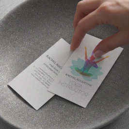 Cartão De Visita Padrão de Lótus de Meditação de Yoga com Aquarela 
