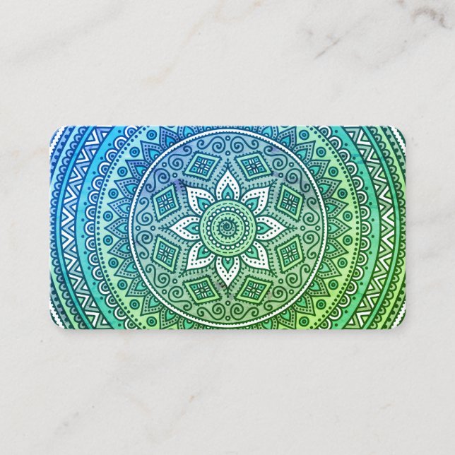 Cartão De Visita Padrão de Mandala Yoga Meditação (Frente)