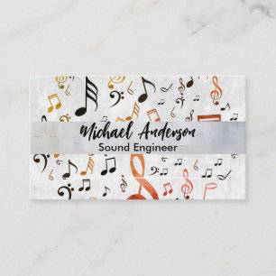 Cartão De Visita Padrão de Notas de Música