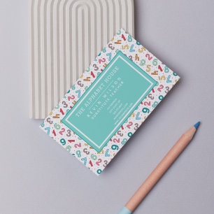 Cartão De Visita Padrão de Números de Cuta - Professor/Tutor Substi