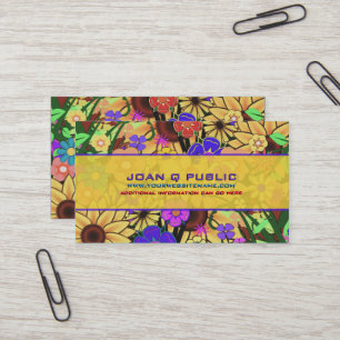 Cartão De Visita Padrão de Onda Floral