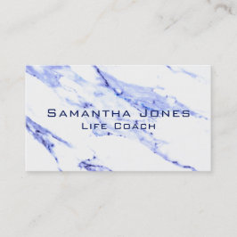 Cartão De Visita Padrão de pedra granítica azul escura branca Elega