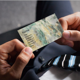 Cartão De Visita Padrão de Pedra Mineral Marinha Verde